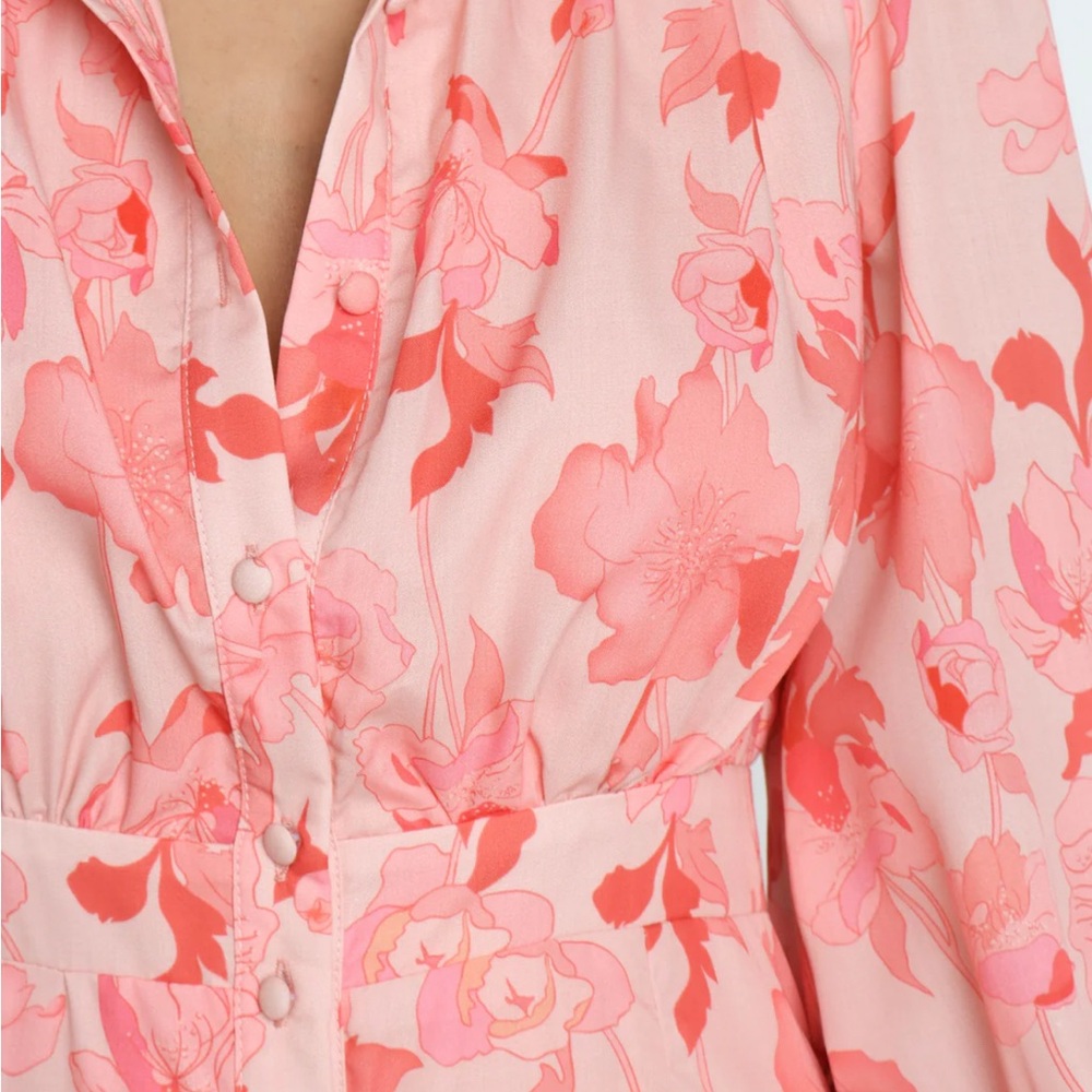 Petal & Pup Pink Floral Long Sleeve Dress - Picture 4 of 4